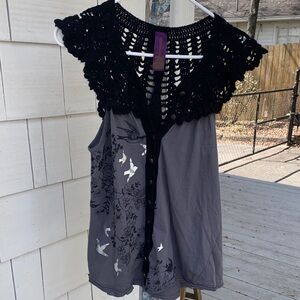 Free People Black and Gray Women's Crochet